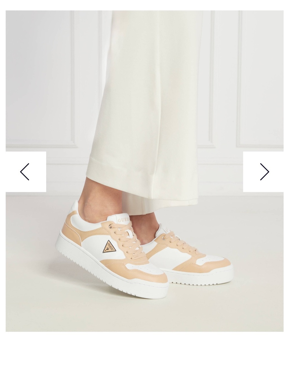 GUESS Beige and White Women's Low-Top Sneakers